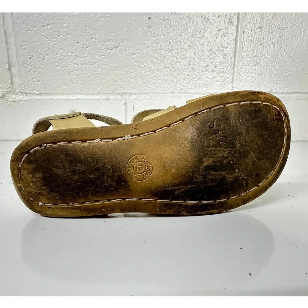 Salt Water Sandals Gold Metallic Leather Original / Girls 12
